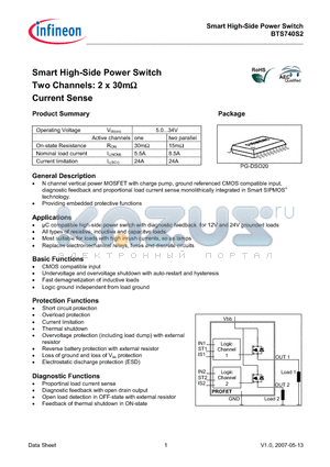 BTS740S2_07 datasheet - Smart High-Side Power Switch