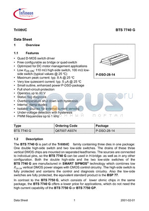 BTS7740G datasheet - TrilithIC