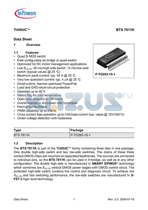 BTS7811K datasheet - TrilithIC