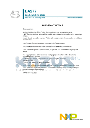 BA277 datasheet - Band-switching diode