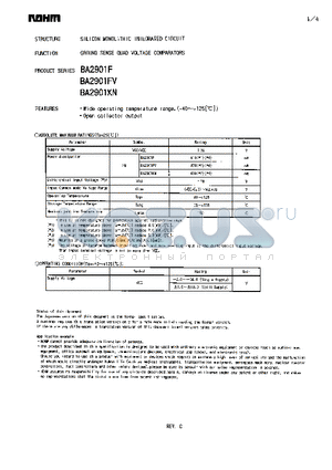 BA2901F datasheet - GROUND SENSE QUAD VOLTAGE COMPARATORS