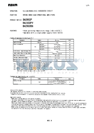 BA2902F datasheet - GROUND SENSE QUAD OPERATIONAL AMPLIFIERS