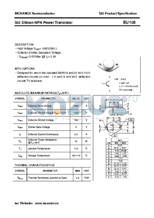 BU105 datasheet - isc Silicon NPN Power Transistor