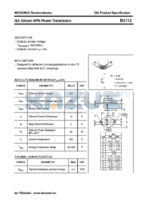 BU112 datasheet - isc Silicon NPN Power Transistors