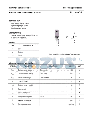 BU1508DF datasheet - Silicon NPN Power Transistors