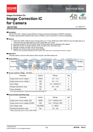 BU1571KN datasheet - Image Correction IC for Camera