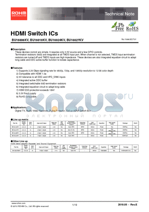 BU16024KV-E2 datasheet - HDMI Switch ICs