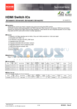 BU16025MUV datasheet - HDMI Switch ICs