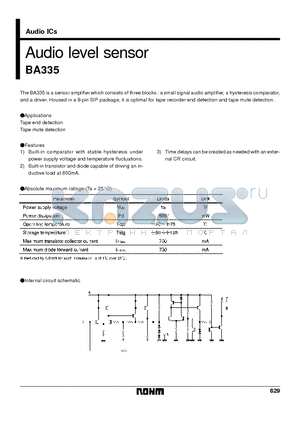 BA335 datasheet - Audio level sensor