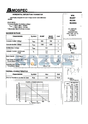 BU208 datasheet - POWER TRANSISTORS(5.0A,1300-1500V,55W)