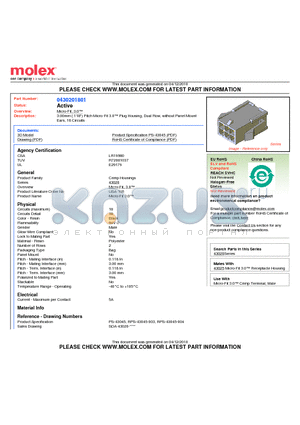 0430201801 datasheet - 3.00mm (.118