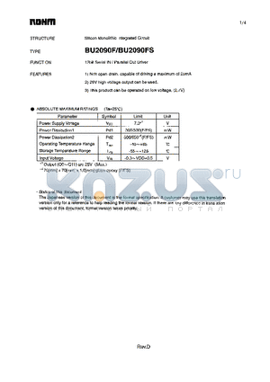 BU2090F datasheet - 12bit Serial IN / Parallel Out Driver