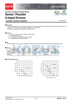 BU2090F datasheet - Serial / Parallel 2-input Drivers