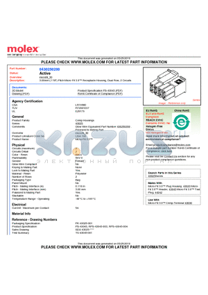 0430250200 datasheet - 3.00mm (.118