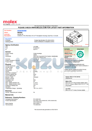 0430250400 datasheet - 3.00mm (.118