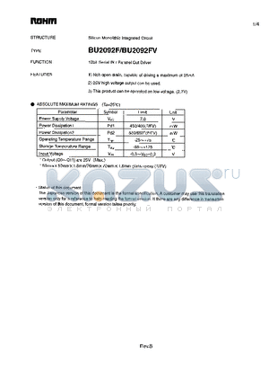 BU2092F datasheet - 12bit Serial IN / Parallel Out Driver