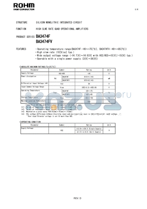 BA3474F datasheet - SILICON MONOLITHIC INTEGRATED CIRCUIT