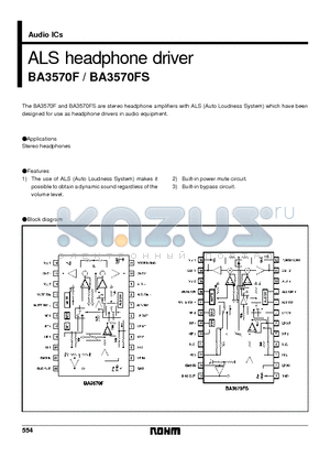 BA3570F datasheet - ALS headphone driver