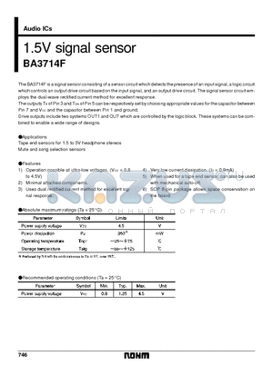 BA3714F datasheet - 1.5V signal sensor