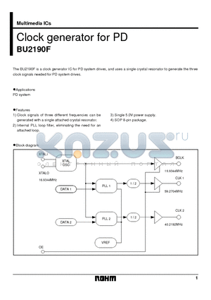 BU2190F datasheet - Clock generator for PD