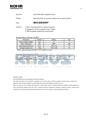 BA3830F_11 datasheet - Silicon Monolithic Integrated Circuit