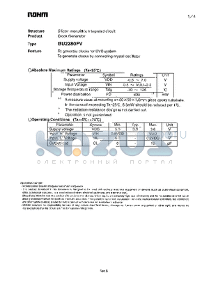 BU2280FV datasheet - Clock Generator