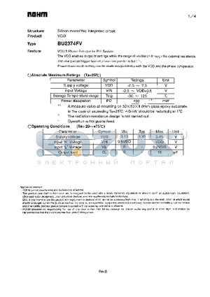 BU2374FV_1 datasheet - Silicon monolithic integrated circuit