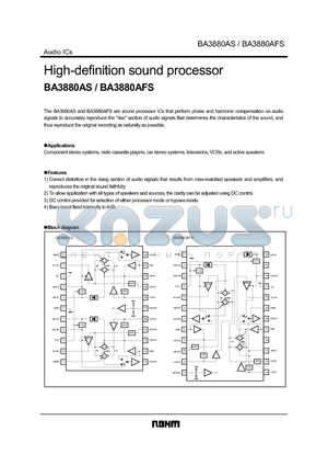 BA3880AFS datasheet - High-definition sound processor