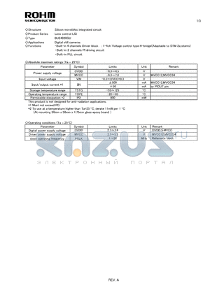 BU24020GU datasheet - Silicon monolithic integrated circuit