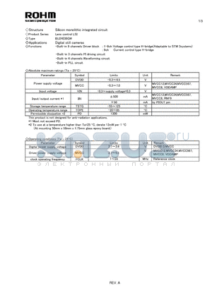 BU24038GW datasheet - Silicon monolithic integrated circuit