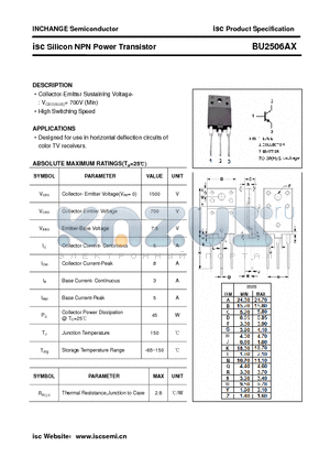 BU2506AX datasheet - isc Silicon NPN Power Transistor