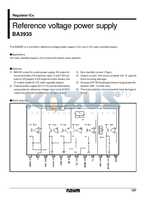 BA3935 datasheet - Reference voltage power supply