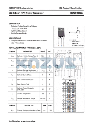 BU2506DX datasheet - isc Silicon NPN Power Transistor