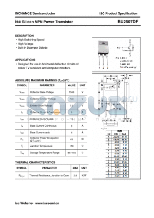 BU2507DF datasheet - isc Silicon NPN Power Transistor