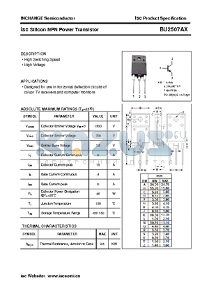 BU2507AX datasheet - isc Silicon NPN Power Transistor