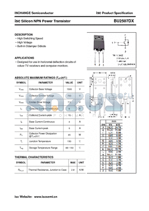 BU2507DX datasheet - isc Silicon NPN Power Transistor