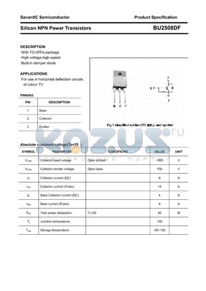 BU2508DF datasheet - Silicon NPN Power Transistors