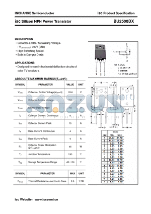 BU2508DX datasheet - isc Silicon NPN Power Transistor