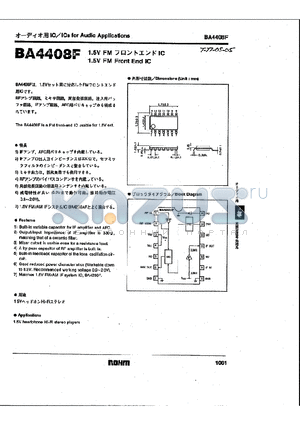 BA4408F datasheet - ICS for audio Applications