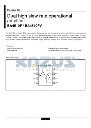 BA4510 datasheet - Dual high slew rate operational amplifier