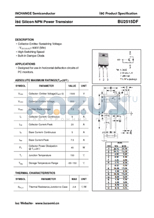 BU2515DF datasheet - isc Silicon NPN Power Transistor
