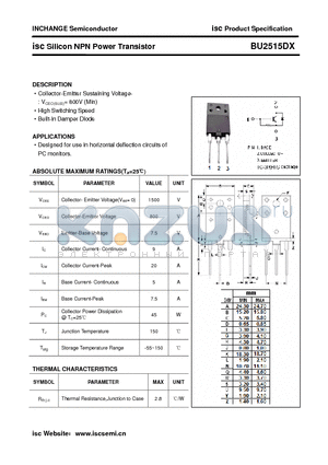 BU2515DX datasheet - isc Silicon NPN Power Transistor