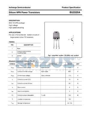 BU2520A datasheet - Silicon NPN Power Transistors