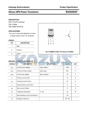 BU2520AF datasheet - Silicon NPN Power Transistors