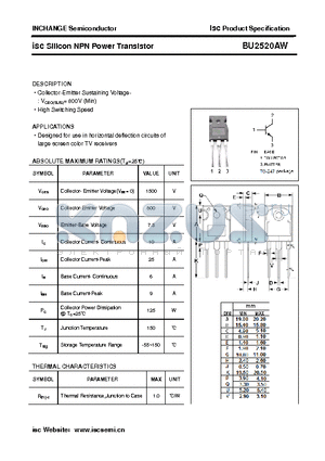 BU2520AW datasheet - isc Silicon NPN Power Transistor