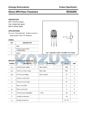 BU2520D datasheet - Silicon NPN Power Transistors