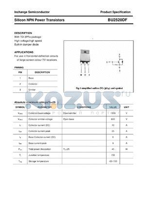 BU2520DF datasheet - Silicon NPN Power Transistors
