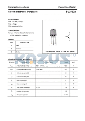 BU2522A datasheet - Silicon NPN Power Transistors