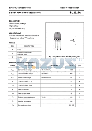 BU2525A datasheet - Silicon NPN Power Transistors