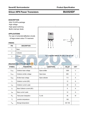 BU2525DF datasheet - Silicon NPN Power Transistors